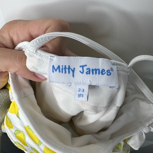Mitty James Girls White Lemon Ruffle Swimsuit (UPF50+) Size 2-3Y - Picture 3 of 6